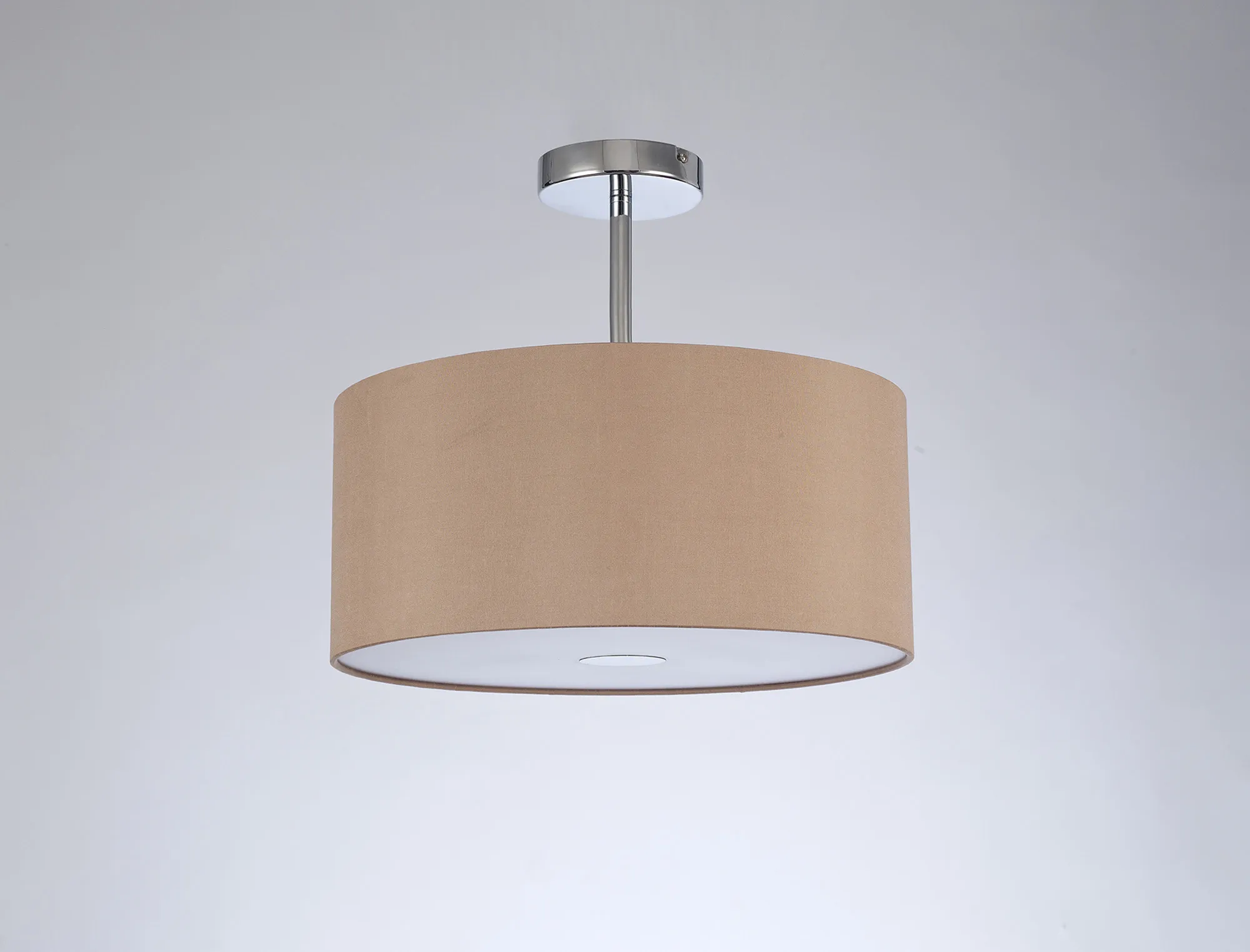 Baymont 40cm Semi Flush 3 Light Polished Chrome, Antique Gold/Ruby, Frosted Diffuser DK0324  Deco Baymont CH AG